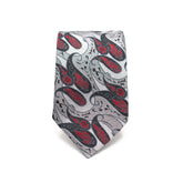 SILVER INFERNO TIE AND POCKET SQUARE SET